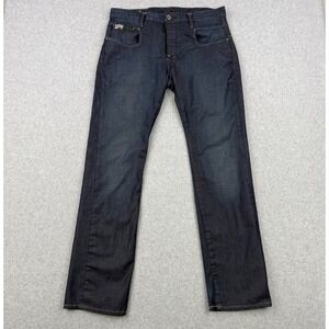 G Star Raw Jeans Mens Fits 33x31 Dark Wash Blade Slim Cinch Back Denim Y2K